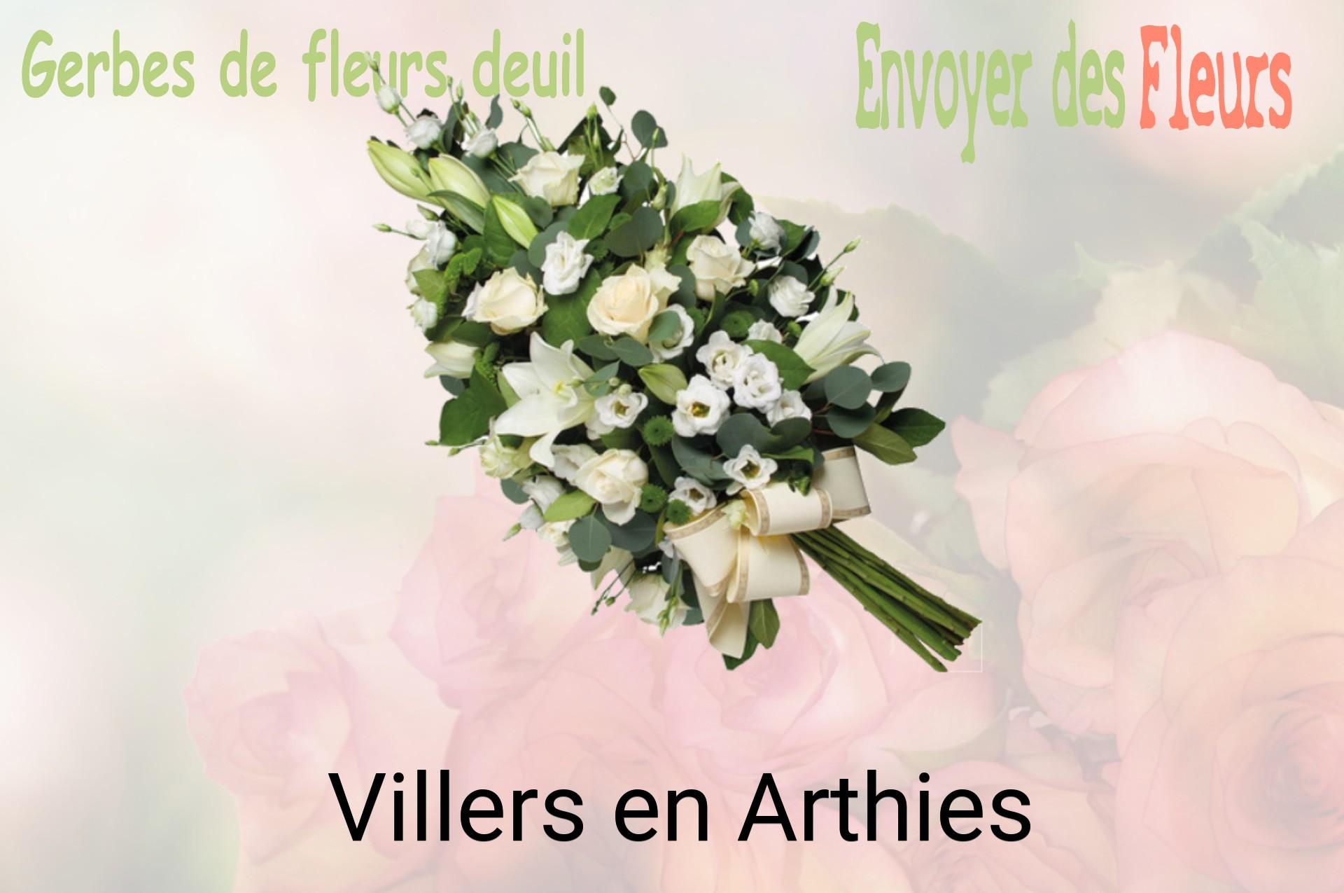 Gerbe de fleurs de deuil livrée à Villers-en-Arthies